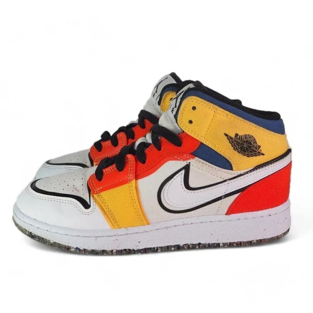 Air Jordan 1 Mid SE GS 'Multi-Color Canvas' DV1316-100 Youth 5 Women's‎ 6.5